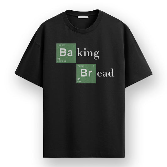 Baking Bread - Black Round Neck Baking T-shirt