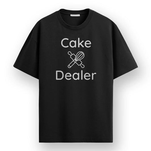 Cake Dealer - Black Round Neck Baking T-shirt