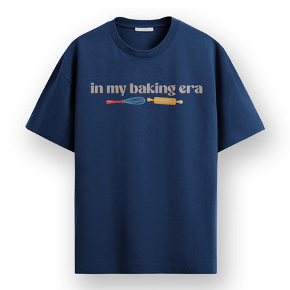 In My Baking Era- Navy Blue Round Neck Baking T-shirt
