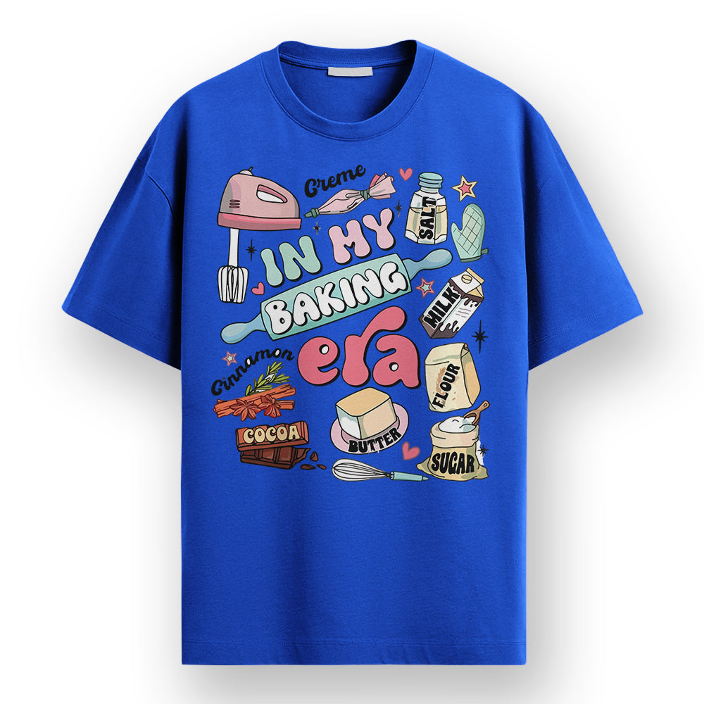 In My Baking Era- Royal Blue Baking Round Neck Tshirt