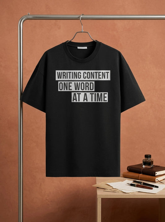 Writing Content- Black Round Neck Writer T-shirt