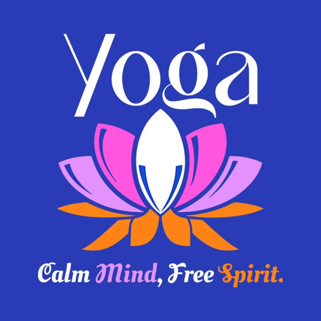 Calm Mind Free Spirit- Royal Blue Round Neck Yoga T-shirt