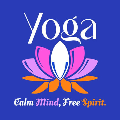 Calm Mind Free Spirit- Royal Blue Round Neck Yoga T-shirt