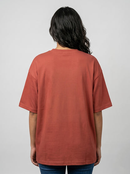 Powered By Claude- Coral Oversized A.I. Tshirt