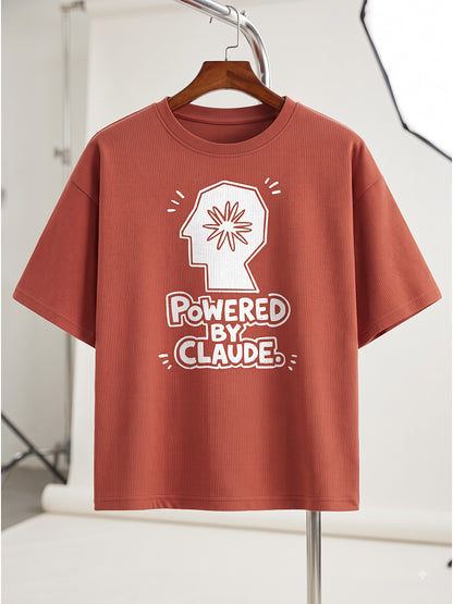 Powered By Claude- Coral Oversized A.I. Tshirt