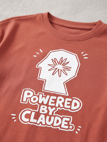 Powered By Claude- Coral Oversized A.I. Tshirt