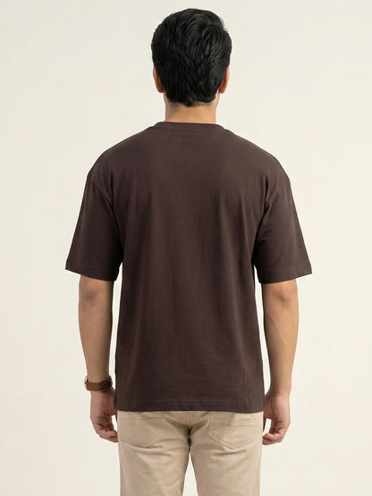 Claude Did It- Coffee Brown Round Neck A.I. Tshirt
