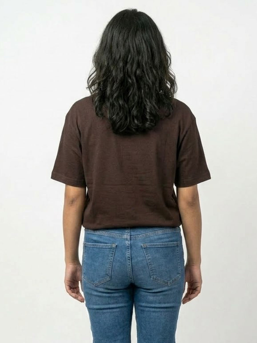 Claude Did It- Coffee Brown Round Neck A.I. Tshirt