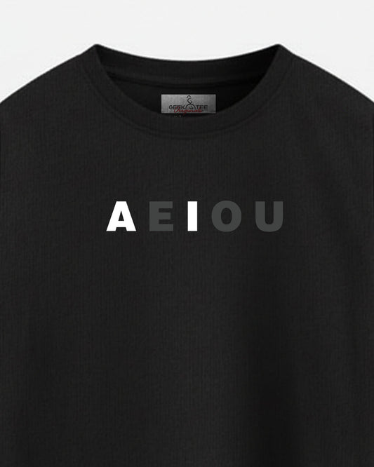 AEIOU- Black Oversized A.I. Tshirt
