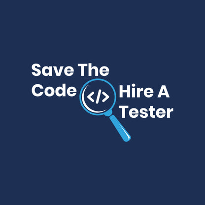 Hire A Tester- Navy Blue Round Neck Coding T-shirt