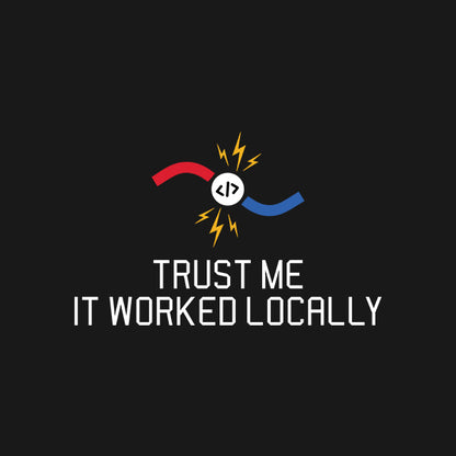 Worked Locally- Black Round Neck Coding T-shirt