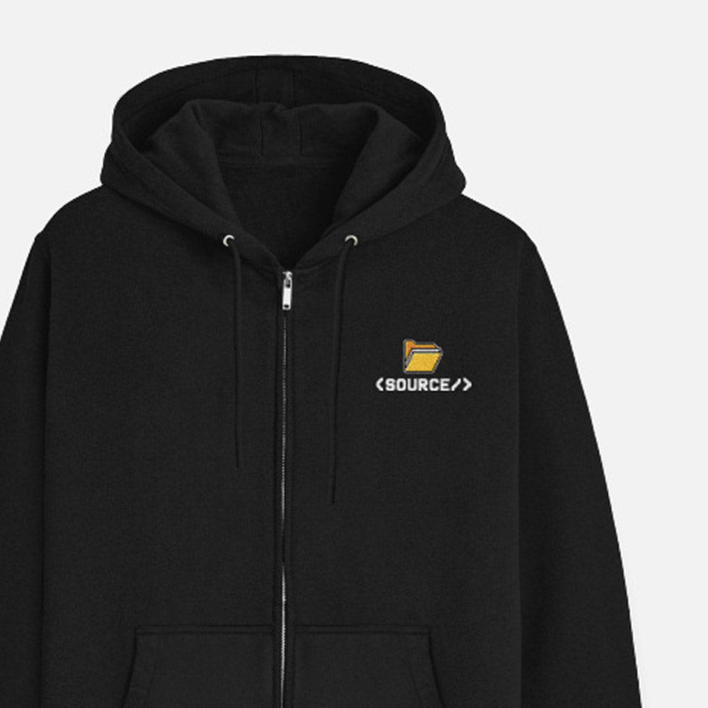 Source -  Black Zipped Coding Hoodie