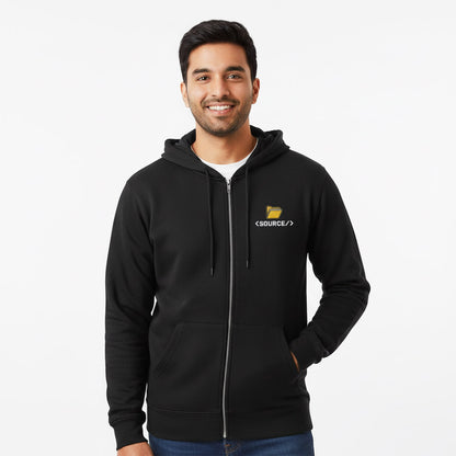 Source -  Black Zipped Coding Hoodie