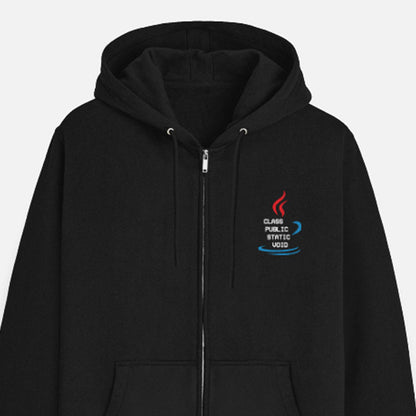 Java Code -  Black Zipped Coding Hoodie