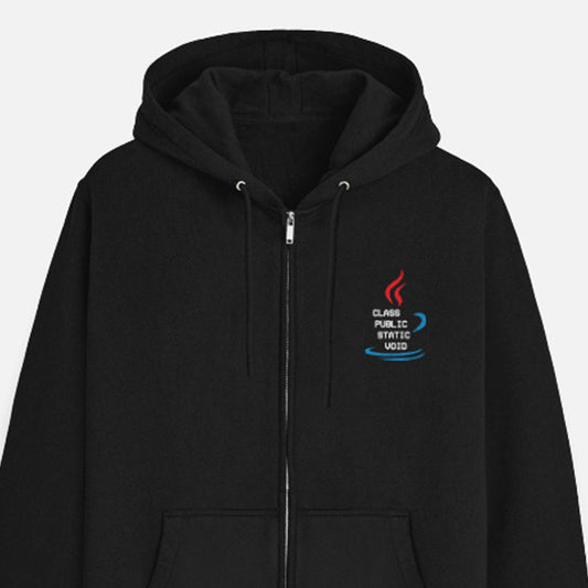 Java Code -  Black Zipped Coding Hoodie