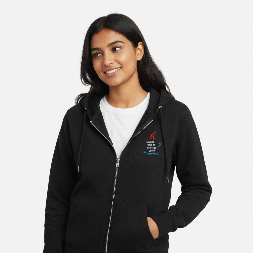 Java Code -  Black Zipped Coding Hoodie