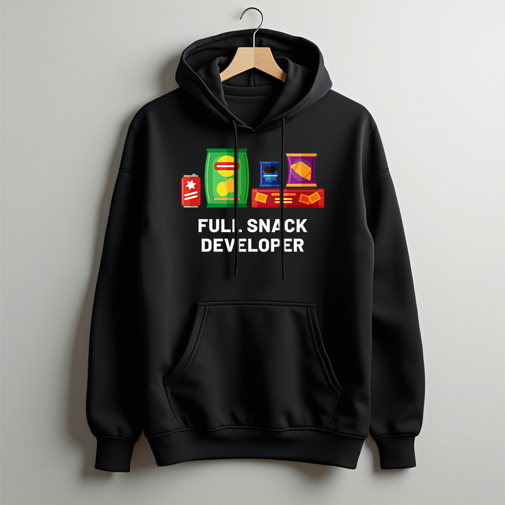 Full Snack Developer- Black Coding Hoodie