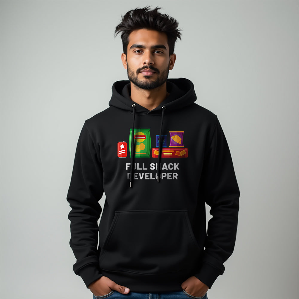Full Snack Developer- Black Coding Hoodie