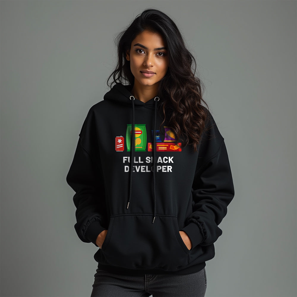 Full Snack Developer- Black Coding Hoodie