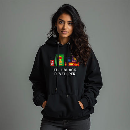 Full Snack Developer- Black Coding Hoodie