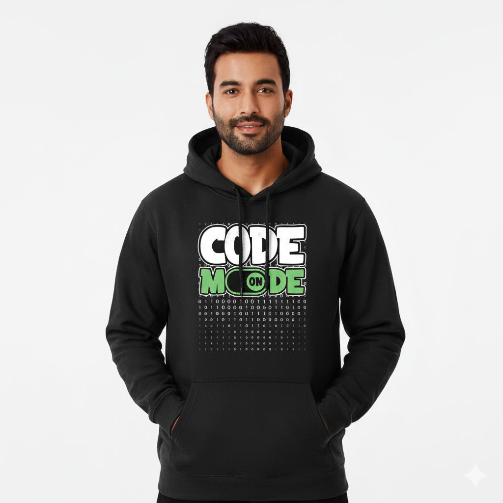 Code Mode On - Black Coding Hoodie