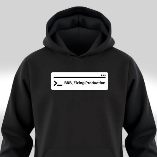 Fixing Production - Black Coding Hoodie