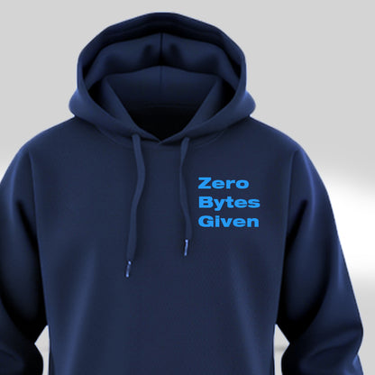 Zero Bytes Given - Navy Blue Coding Hoodie