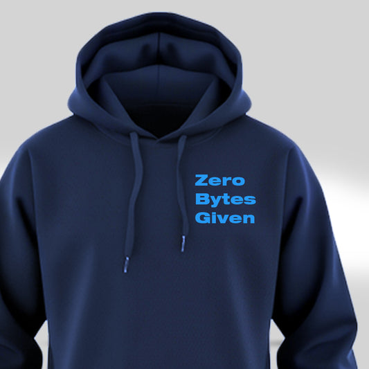 Zero Bytes Given - Navy Blue Coding Hoodie