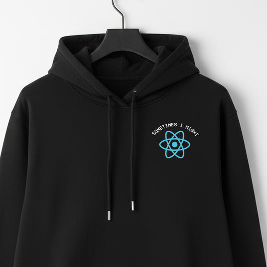 I Might React - Black Coding Hoodie