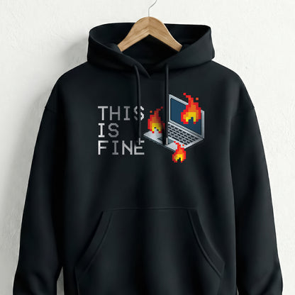 This is Fine - Black Coding Hoodie
