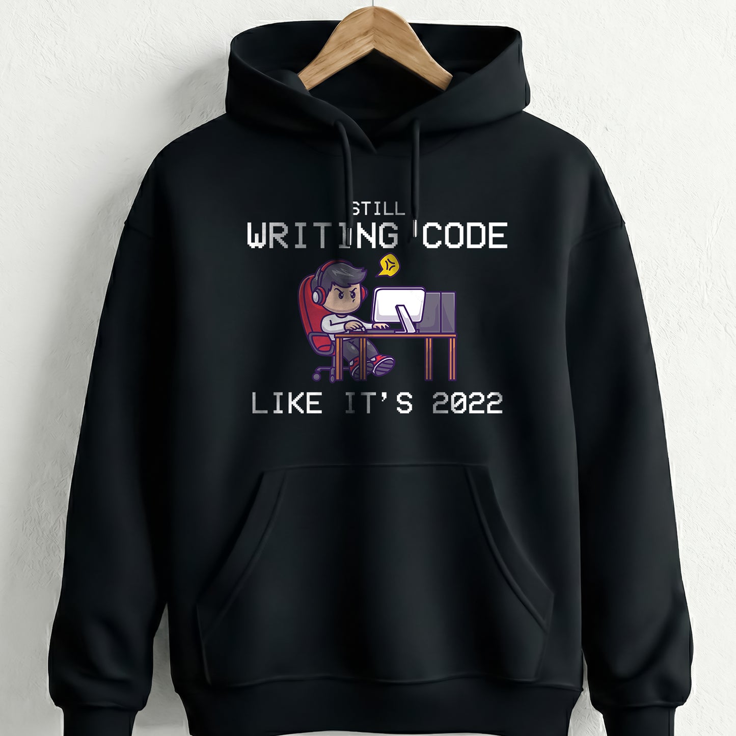 Still Writing Code - Black Coding Hoodie