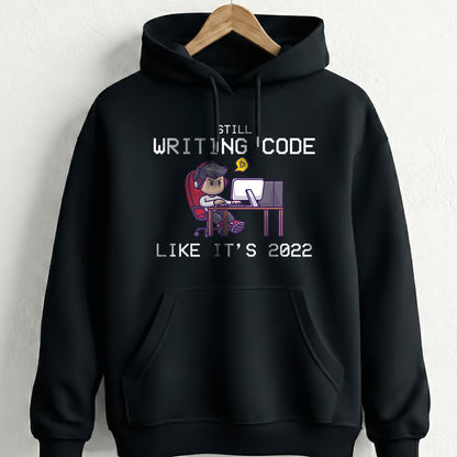 Still Writing Code - Black Coding Hoodie