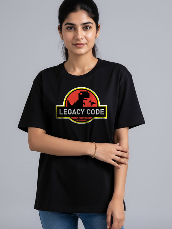 Legacy Code- Black Round Neck Coding T-shirt
