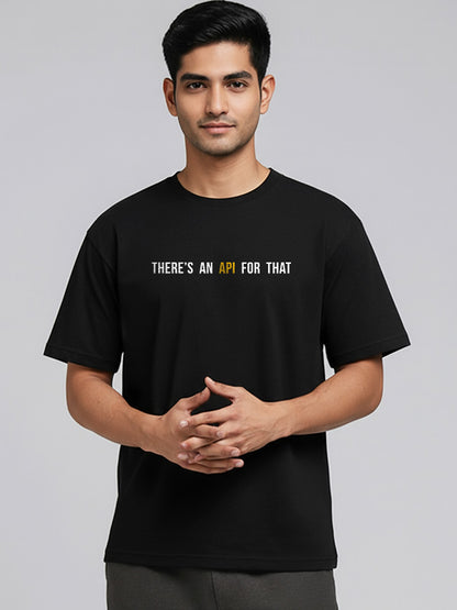 API For That- Black Round Neck Coding T-shirt
