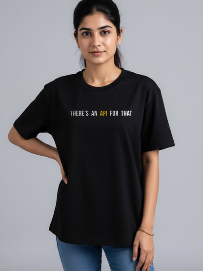 API For That- Black Round Neck Coding T-shirt