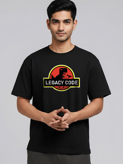 Legacy Code- Black Round Neck Coding T-shirt