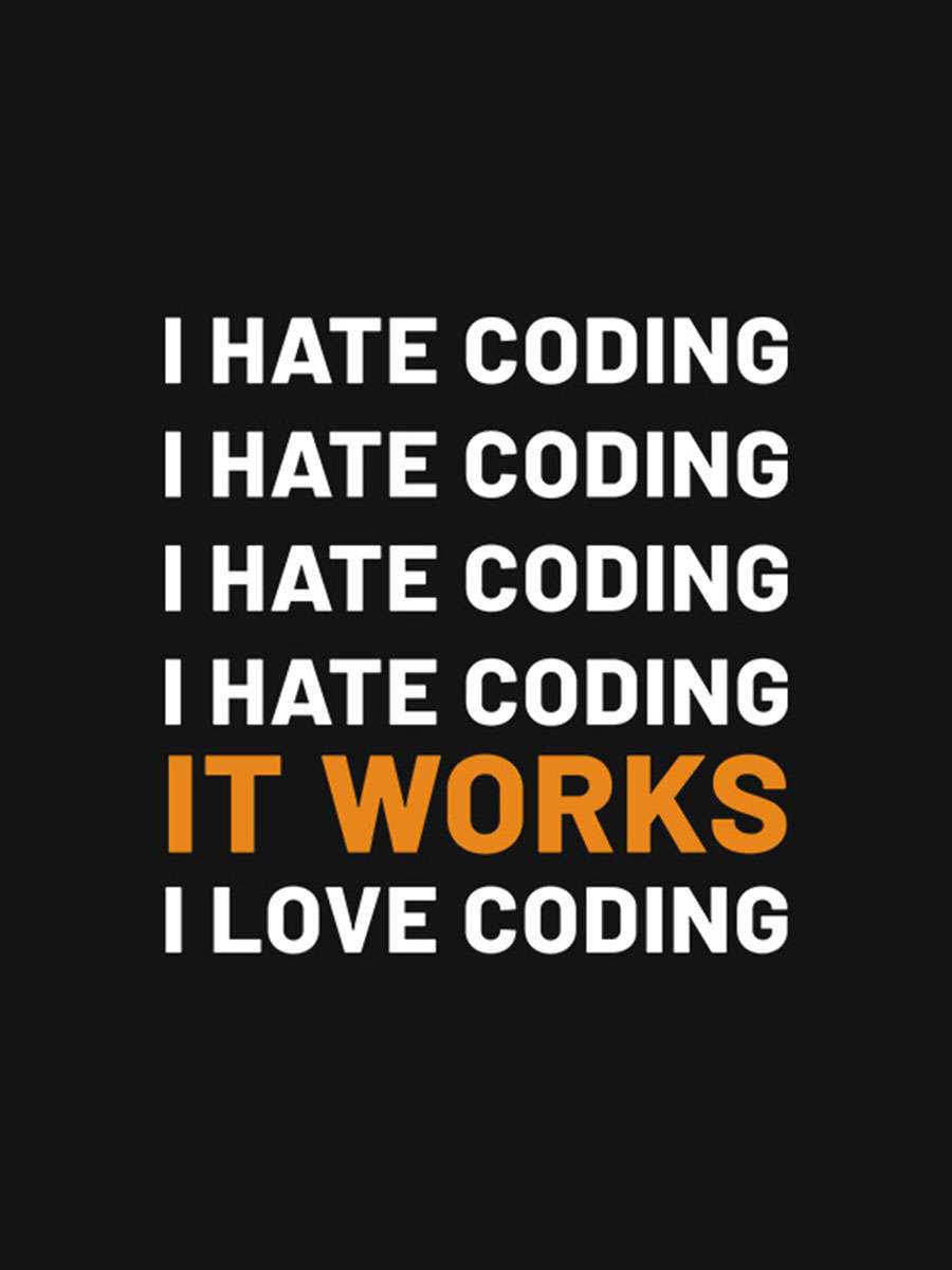 I hate Coding- Black Round Neck Coding T-shirt