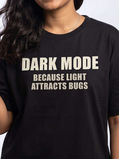 Dark Mode- Black Round Neck Coding T-shirt