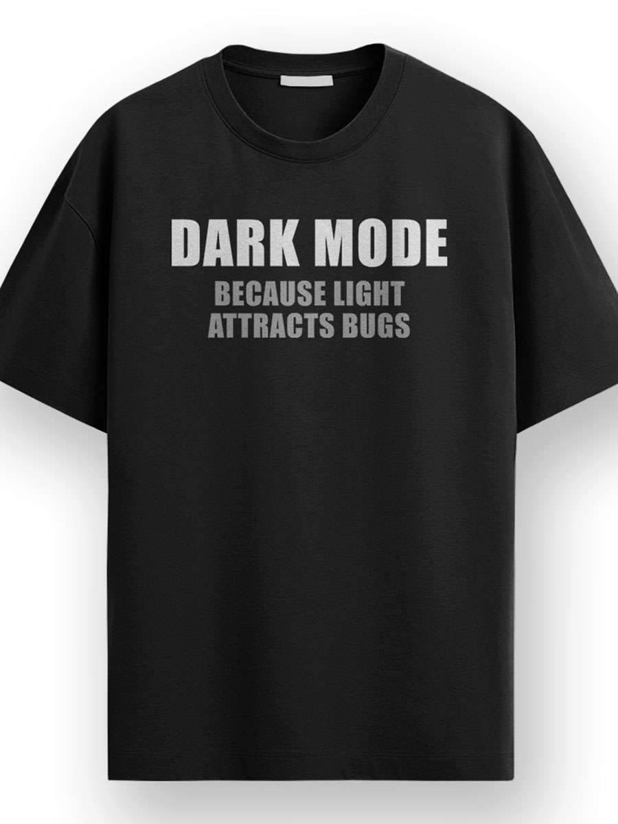 Dark Mode- Black Round Neck Coding T-shirt