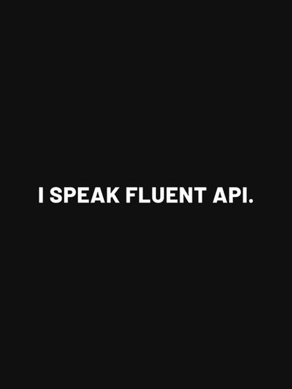 Speak Fluent API- Black Round Neck Coding T-shirt