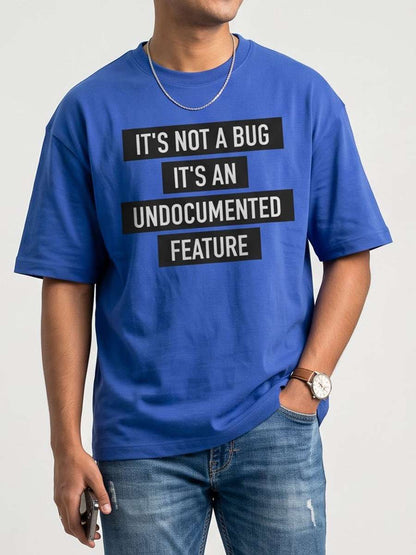 Undocumented Feature- Royal Blue Round Neck Coding T-shirt