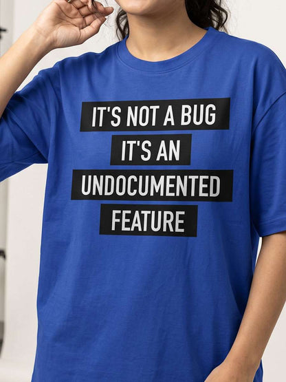 Undocumented Feature- Royal Blue Round Neck Coding T-shirt