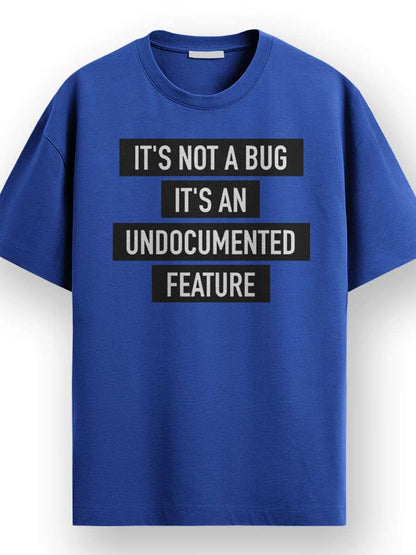 Undocumented Feature- Royal Blue Round Neck Coding T-shirt