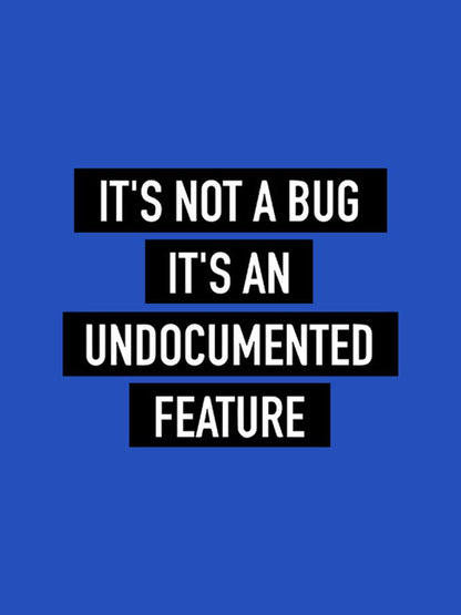 Undocumented Feature- Royal Blue Round Neck Coding T-shirt