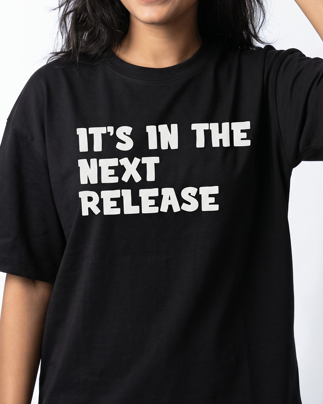 Next Release- Black Round Neck Coding T-shirt