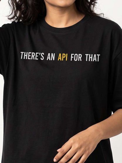 API For That- Black Round Neck Coding T-shirt