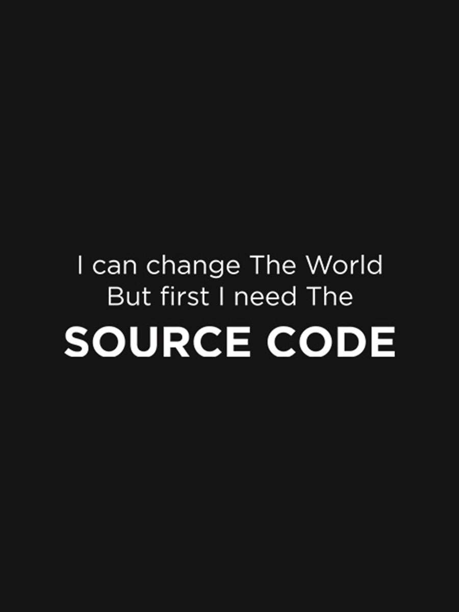 Need Source Code- Black Round Neck Coding T-shirt