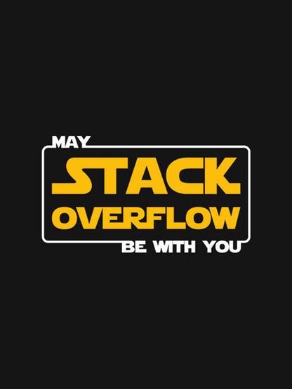 Stack Overflow- Black Round Neck Coding T-shirt