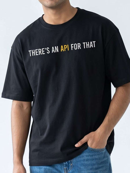 API For That- Black Round Neck Coding T-shirt