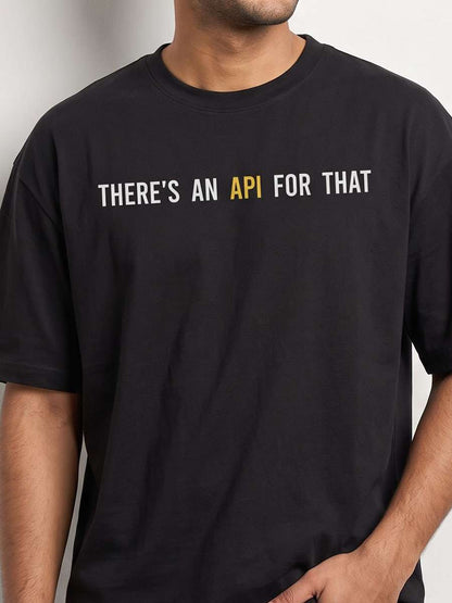 API For That- Black Round Neck Coding T-shirt